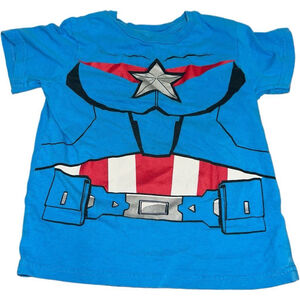 Boys Marvel Blue Captain America Costume Shirt Size 7